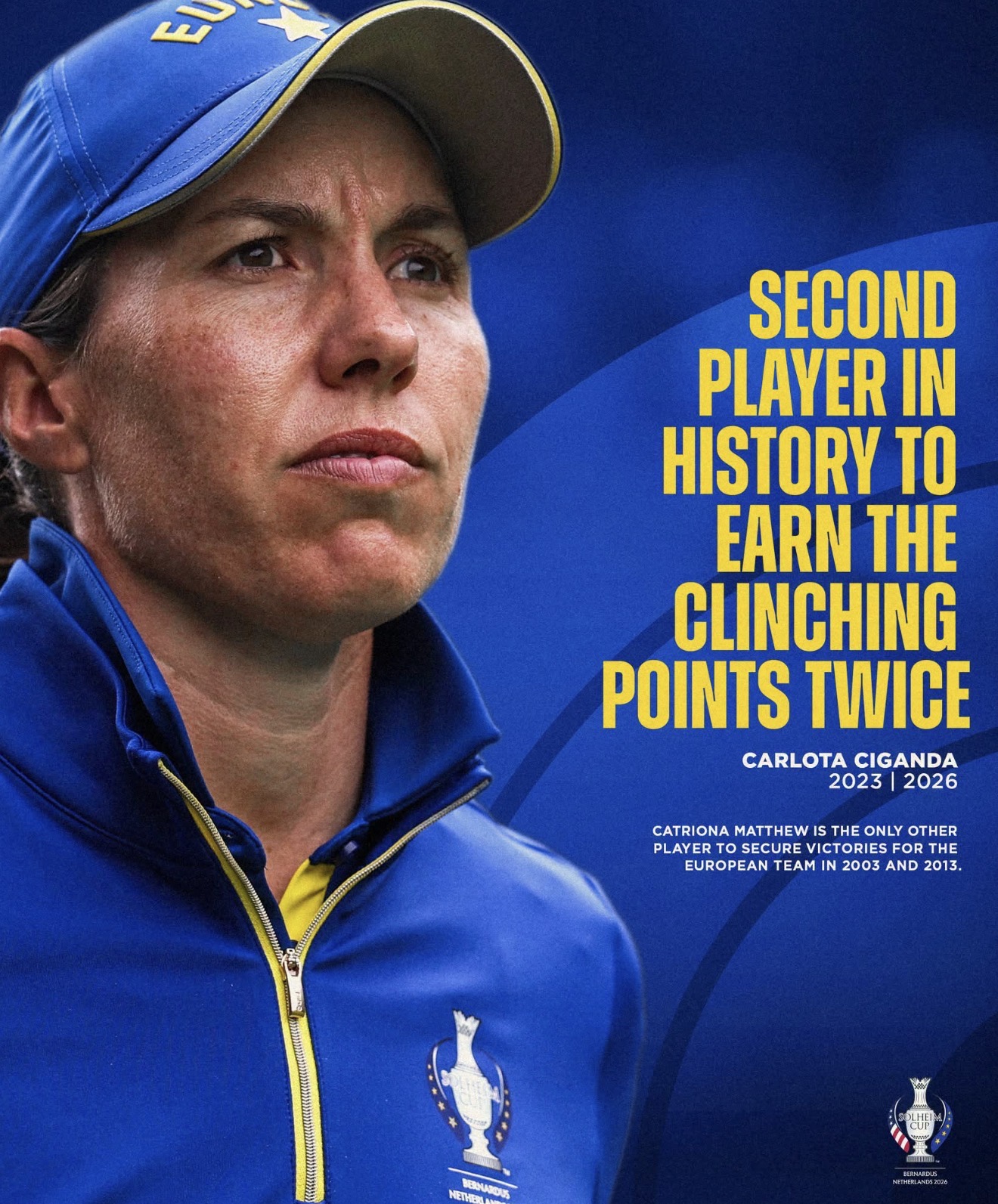 Карлота Сиганда вошла в историю Solheim Cup вслед за Анникой Сёренстам