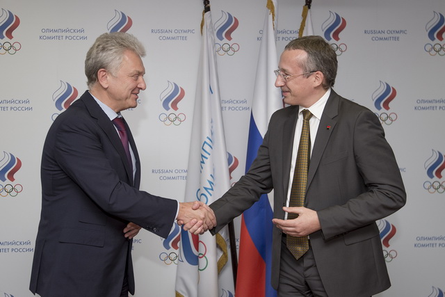 Президент АГР Виктор Христенко и председатель правления Росбанка Дмитрий Олюнин
