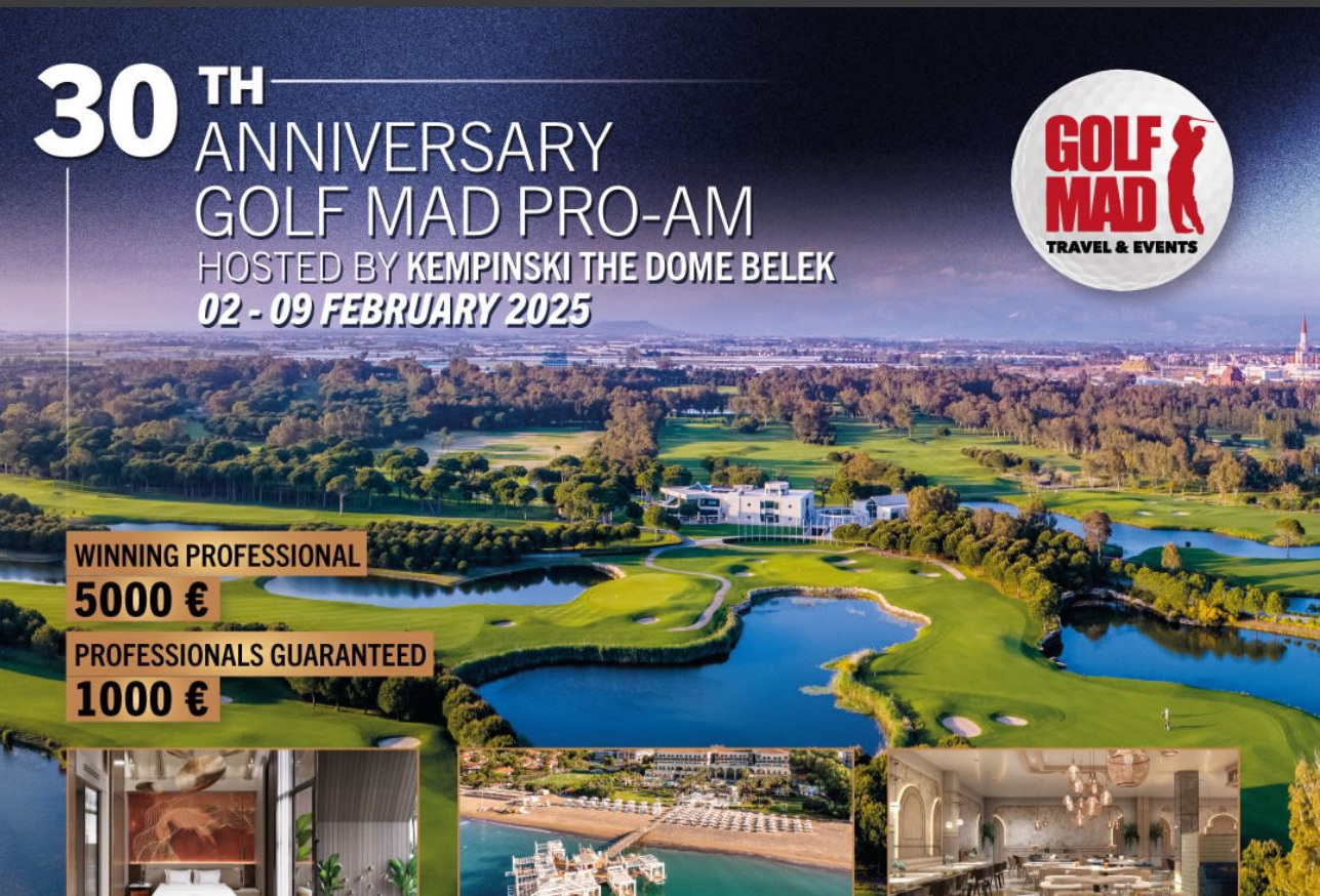 XXX Golf Mad Pro-Am пройдет 2-9 февраля 2025 года в Kempinski Hotel The Dome в Белеке
